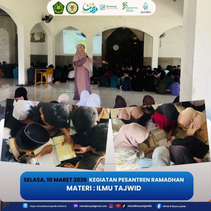Pesantren Ramadhan Hari Kedua, Siswa MTsN 8 Muaro Jambi Pelajari Ilmu Tajwid