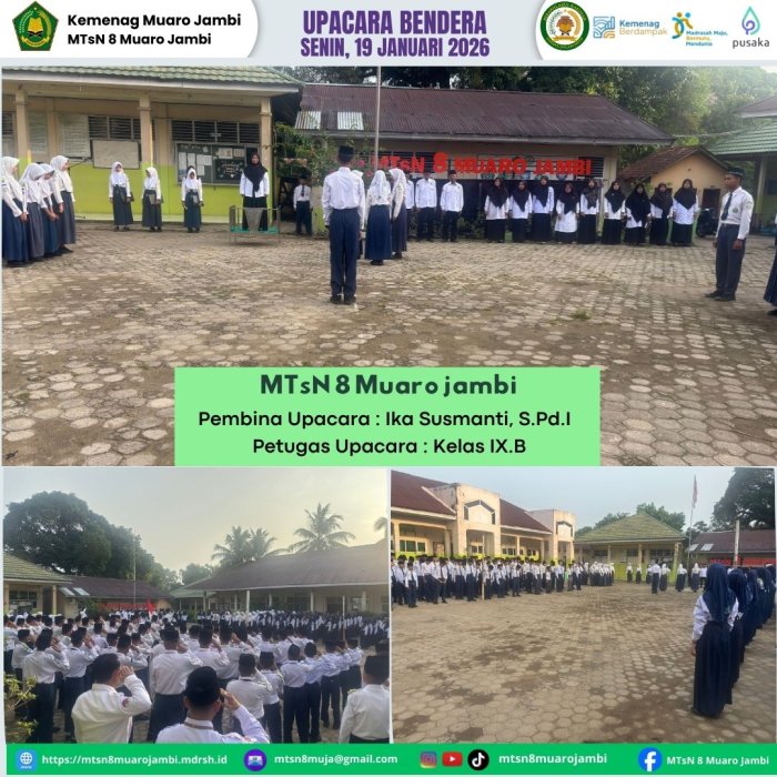 Upacara Bendera Senin, 19 Januari 2026: Wujudkan Kepedulian Bersama terhadap Kebersihan dan Keamanan Madrasah