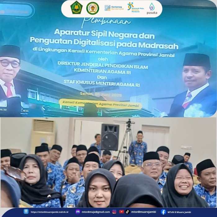 Kepala MTsN 8 Muaro Jambi Ikuti Pembinaan ASN dan Penguatan Digitalisasi Madrasah