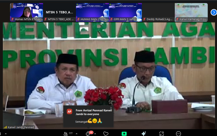 MTsN 8 Muaro Jambi Ikuti Zoom Meeting Bimtek Website Madrasah, Website PTP Corner, dan Aplikasi LIGAT