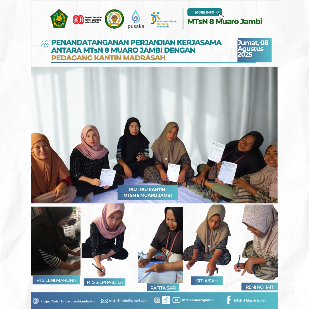 Penandatanganan Perjanjian Kerja Sama antara MTsN 8 Muaro Jambi dengan Pedagang Kantin Madrasah