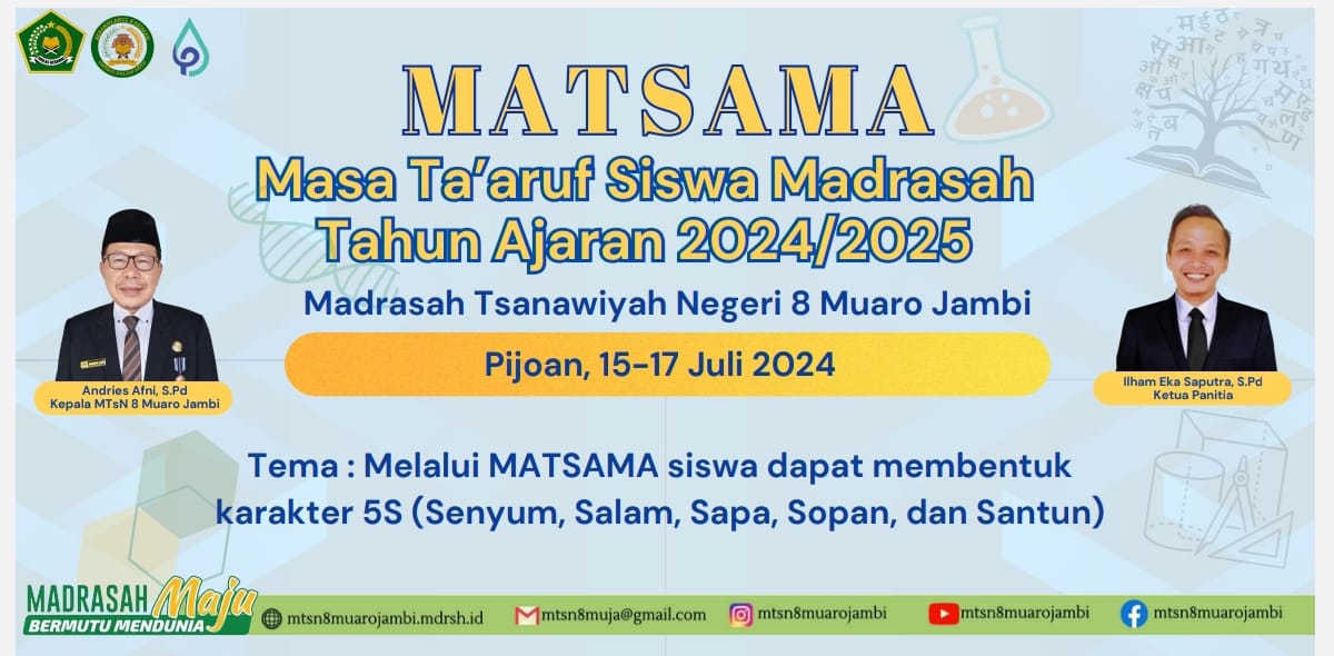 MTs Negeri 8 Muaro Jambi Gelar Matsama 2024, Bentuk Karakter 5S Siswa Baru