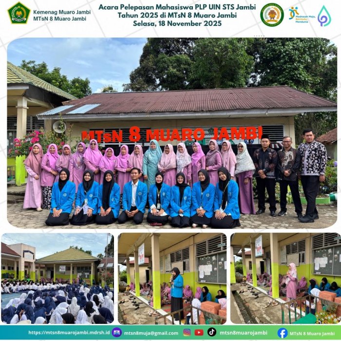 Pelepasan Mahasiswa PLP UIN STS Jambi di MTsN 8 Muaro Jambi, dirangkai dengan Penyerahan Hadiah Lomba