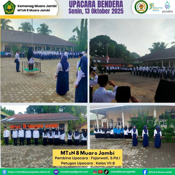 Upacara Bendera Senin, 13 Oktober 2025: Pembina Upacara Tekankan Pentingnya Adab, Akhlak, dan Sholat